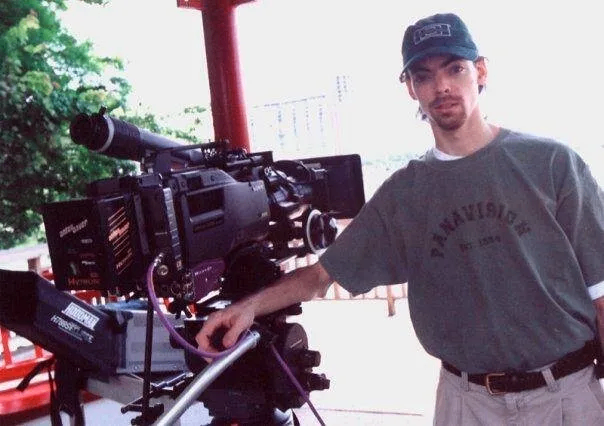Chris Wissinger on set with Panavision camera